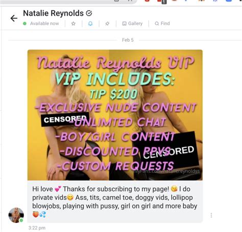 natalie reynolds sex|Natalie Reynolds Nude Onlyfans Blonde Tiktok BJ Leaked Video